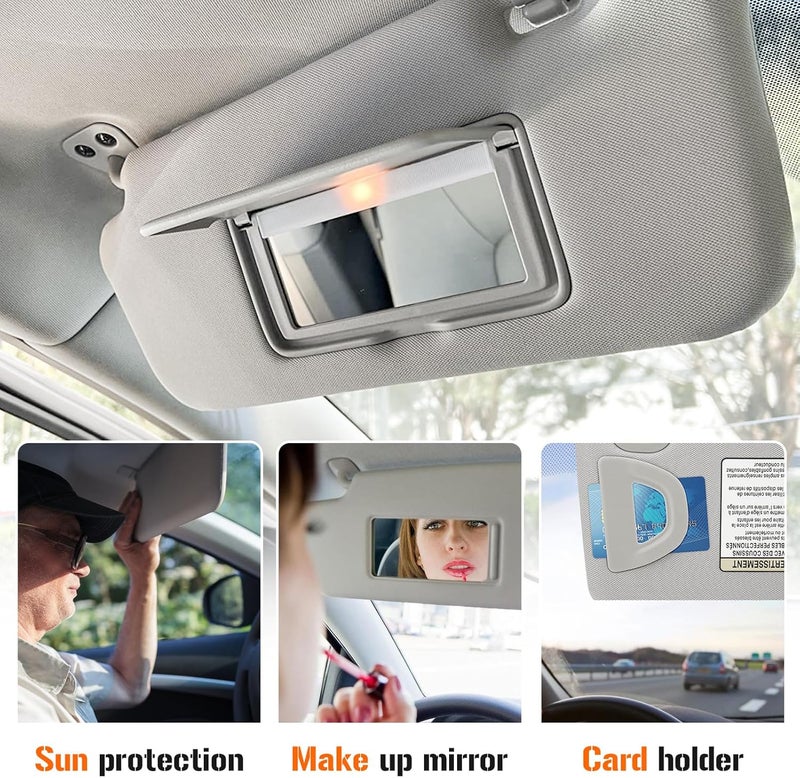 AEagle Sun Visor with Vanity Light for 2013-2018 Nissan Altima Without Sunroof, Left Driver Side Gray Sunvisor Replacement 96401-3TA2A - Image 4